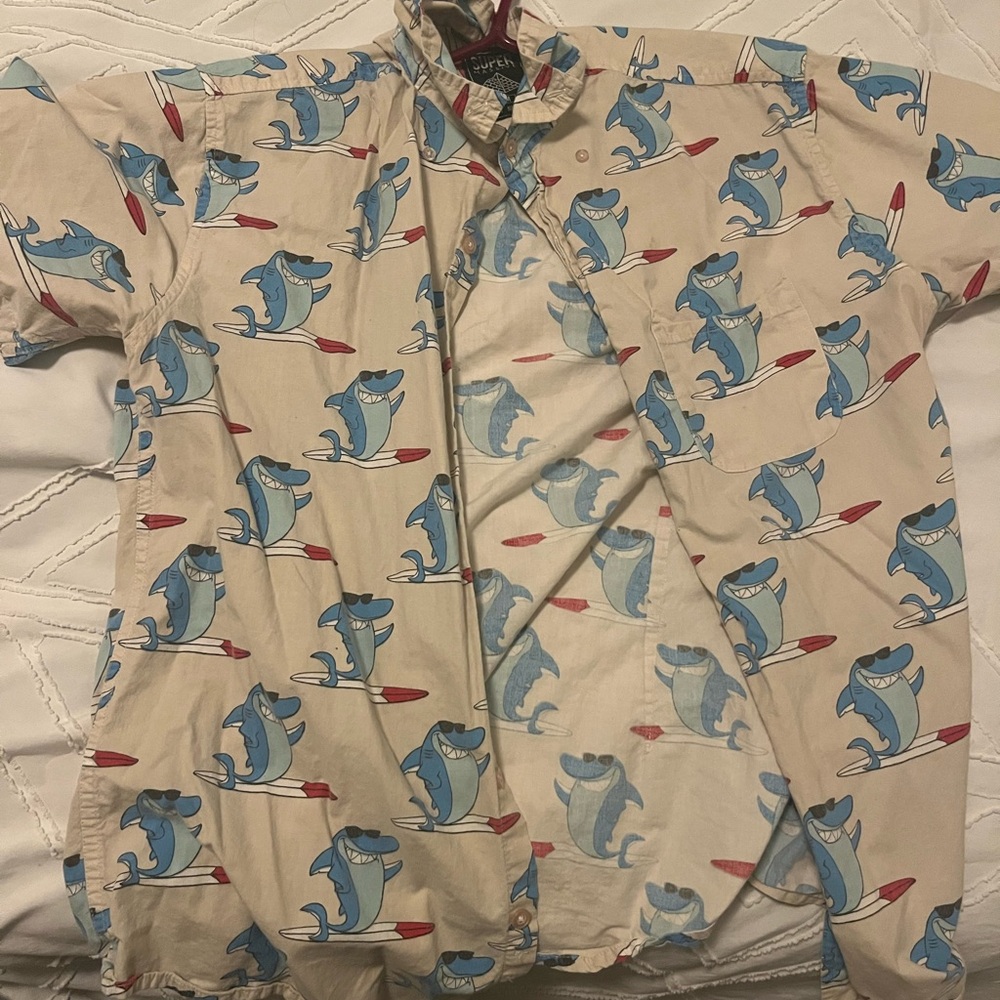Blue Shark Surf Print shirt